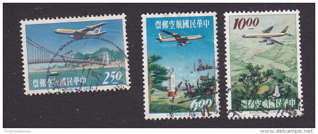 China, Scott #C73-C75, Used, Planes Over Taiwan, Issued 1963 - Luchtpost