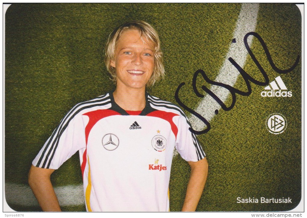 Original Autograph Adidas Card SASKIA BARTUSIAK Frauen Nationalmannschaft 2008 Women Football Germany - Autogramme