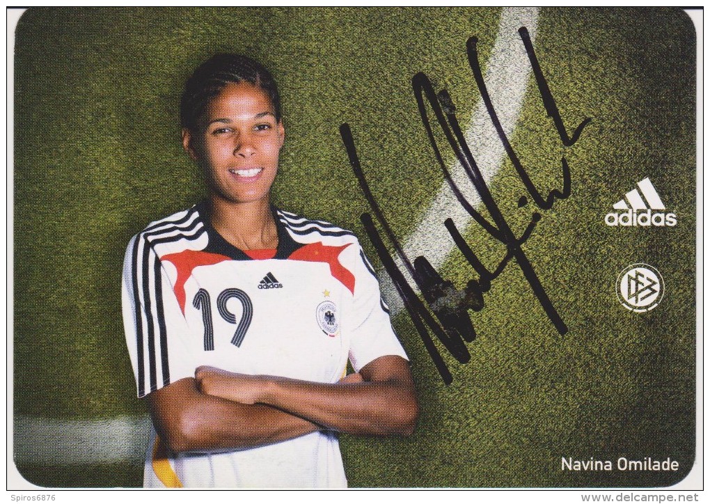 Original Autograph Adidas Card NAVINA OMILADE Frauen Nationalmannschaft 2008 Women Football Germany - Authographs