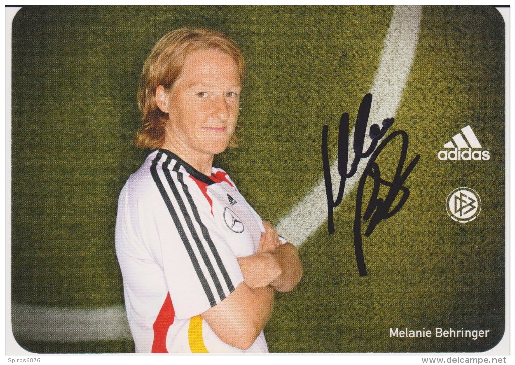 Original Autograph Adidas Card MELANIE BEHRINGER Frauen Nationalmannschaft 2008 Women Football Germany - Autografi