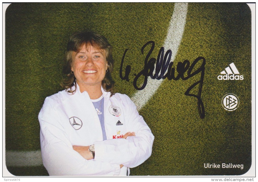 Original Autograph Adidas Card ULRIKE BALLWEG Coach Frauen Nationalmannschaft 2008 Women Football Germany - Autógrafos