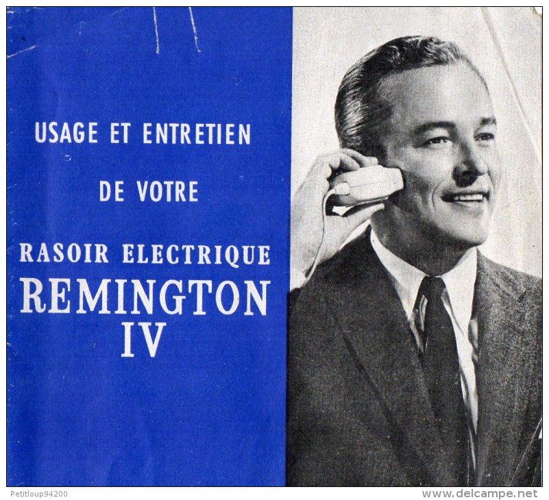 NOTICE RASOIR ELECTRIQUE REMINGTON IV  Usage Et Entretien - Catálogos