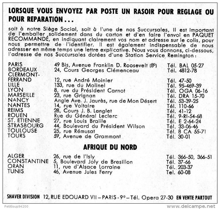 NOTICE RASOIR ELECTRIQUE REMINGTON IV  Usage Et Entretien - Kataloge