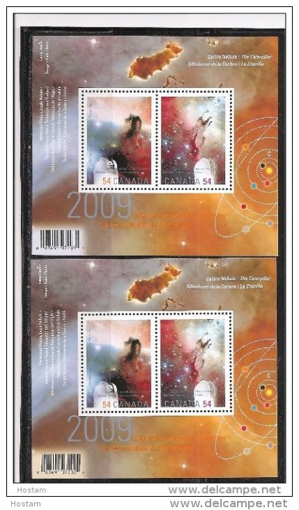 Canada, 2009, # 2323 & 2323c,  Set Of   S/S: International Year Of Astronomy  MNH - Blocks & Sheetlets