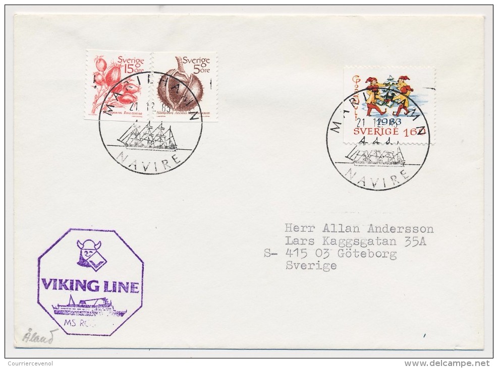 Suède / Finlande - 2 Enveloppes Cachet "MARIENHAMN NAVIRE" + "Viking Line MS Rosella" 1983 - Barcos