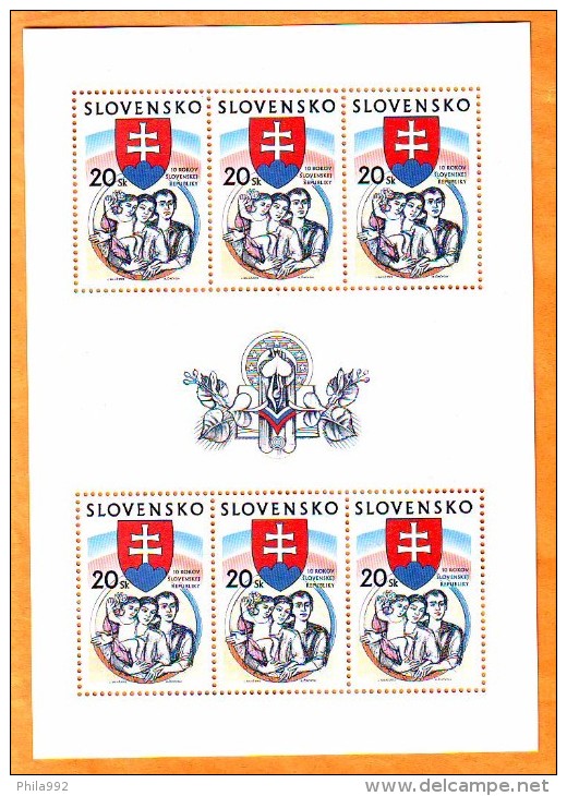 Slovakia 2003 Y 10th Anniversary Of The Republic Mi No 444 Minisheet MNH - Nuevos