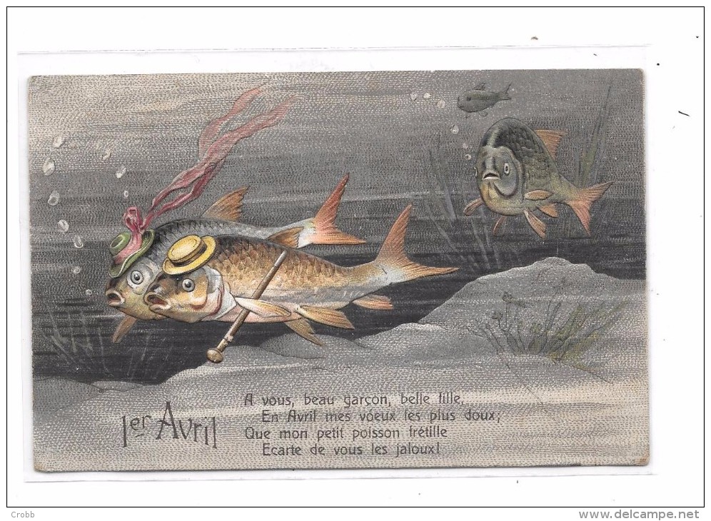 8614 - CPA 1er AVRIL Gauffrée, Poisson - 1er Avril - Poisson D'avril