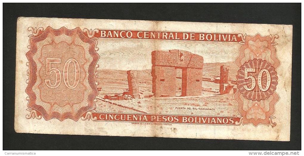 BOLIVIA - El BANCO CENTRAL De BOLIVIA - 50 BOLIVIANOS (1962) - Bolivia