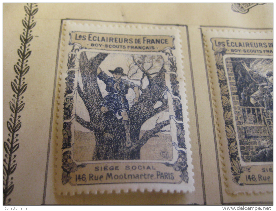 10 Timbres Scout Français - Eronifilie 1918 Approx. Grande Guère - Superbe , Rare, ECLAREURS DE FRANCE Padvinders - Erinnofilie