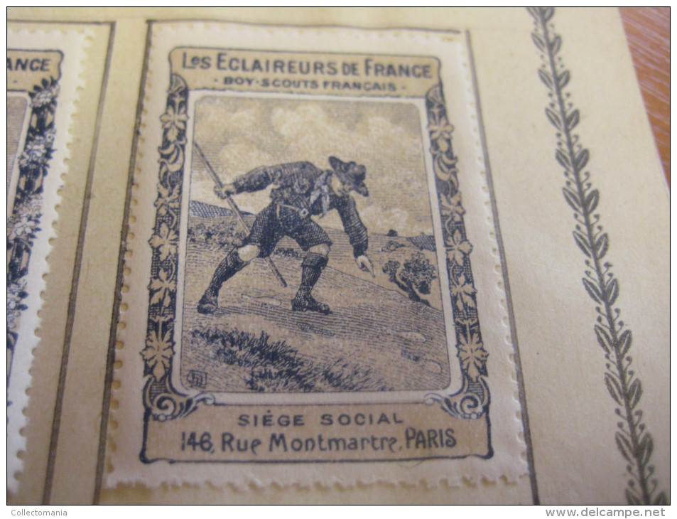 10 timbres scout Français - eronifilie 1918 approx. grande guère - superbe , Rare, ECLAREURS DE FRANCE padvinders