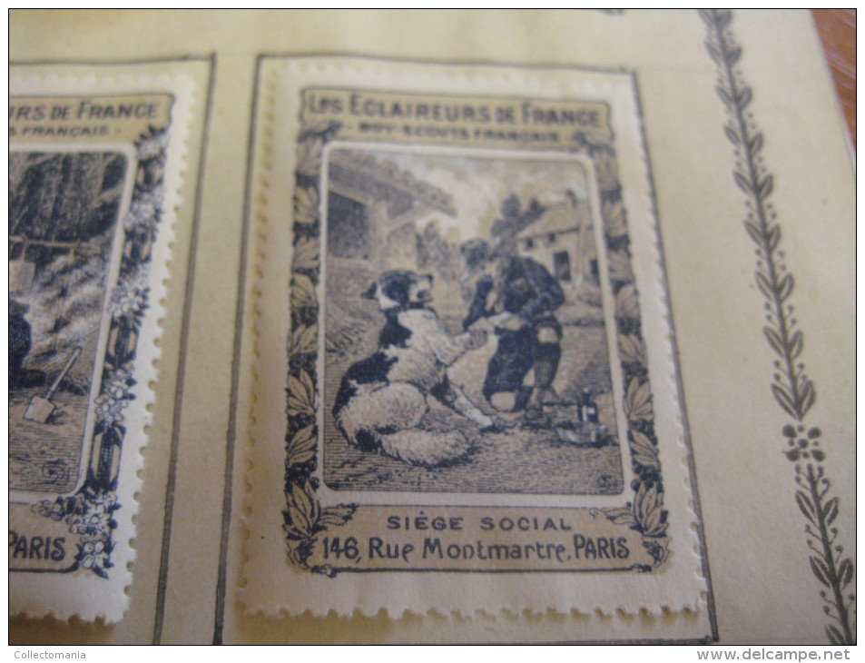 10 timbres scout Français - eronifilie 1918 approx. grande guère - superbe , Rare, ECLAREURS DE FRANCE padvinders