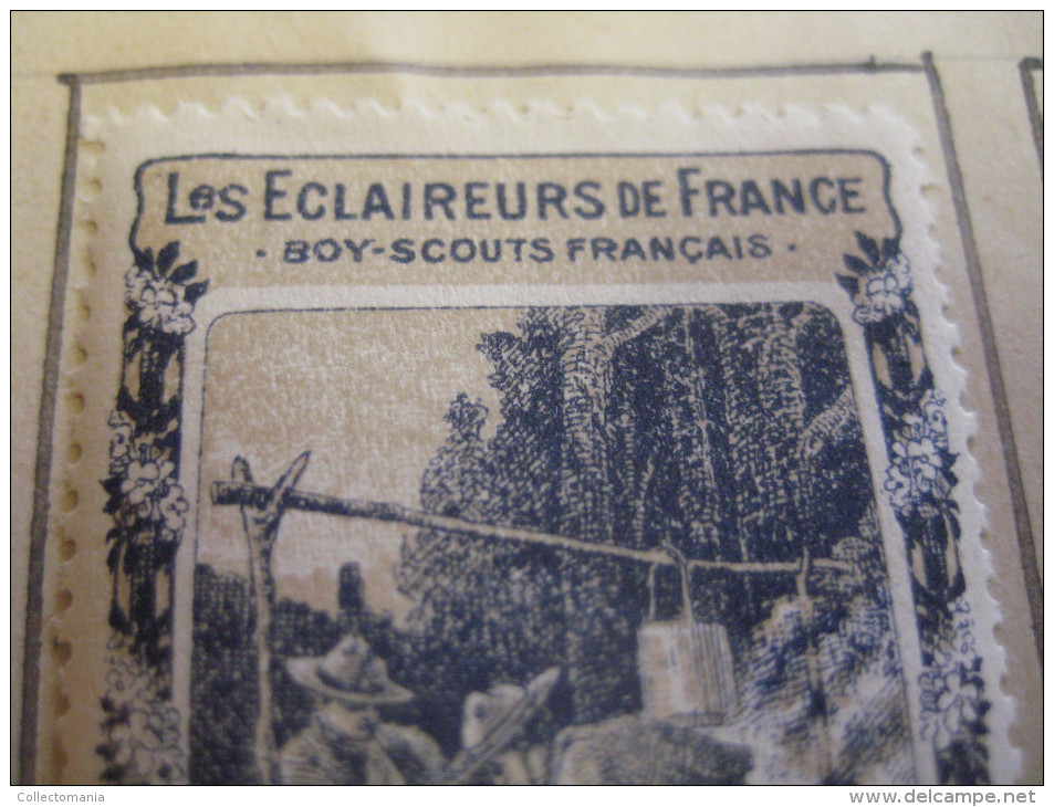 10 timbres scout Français - eronifilie 1918 approx. grande guère - superbe , Rare, ECLAREURS DE FRANCE padvinders