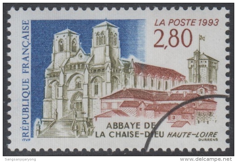 Specimen, France Sc2357 Tourism, Architecture, Chaise-Dieu Abbey, Tourisme, Abbaye - Abadías Y Monasterios