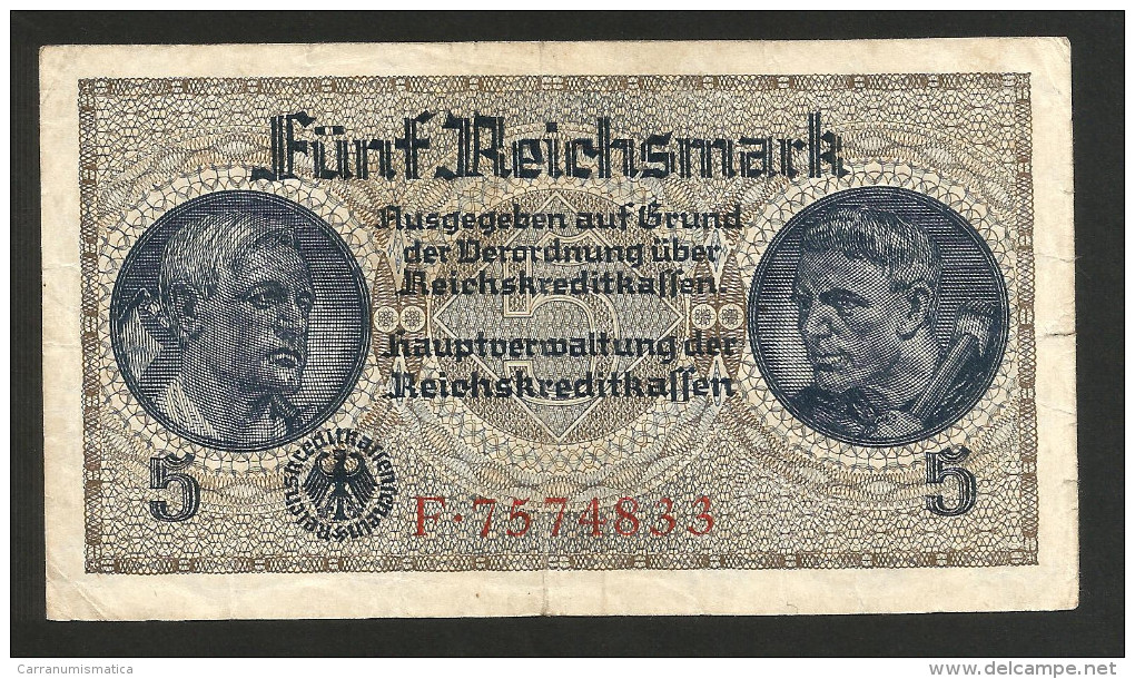 DEUTSCHLAND / GERMANY - 5 REICHSMARK (1940 -  1945) - WWII - 5 Reichsmark