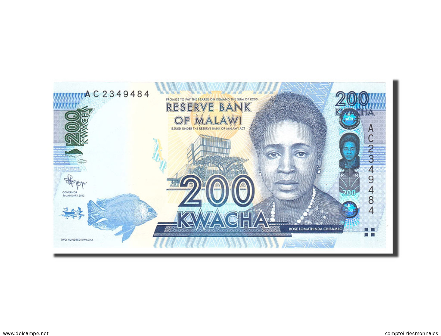 Billet, Malawi, 200 Kwacha, 2012, 2012-01-01, KM:60, NEUF - Malawi