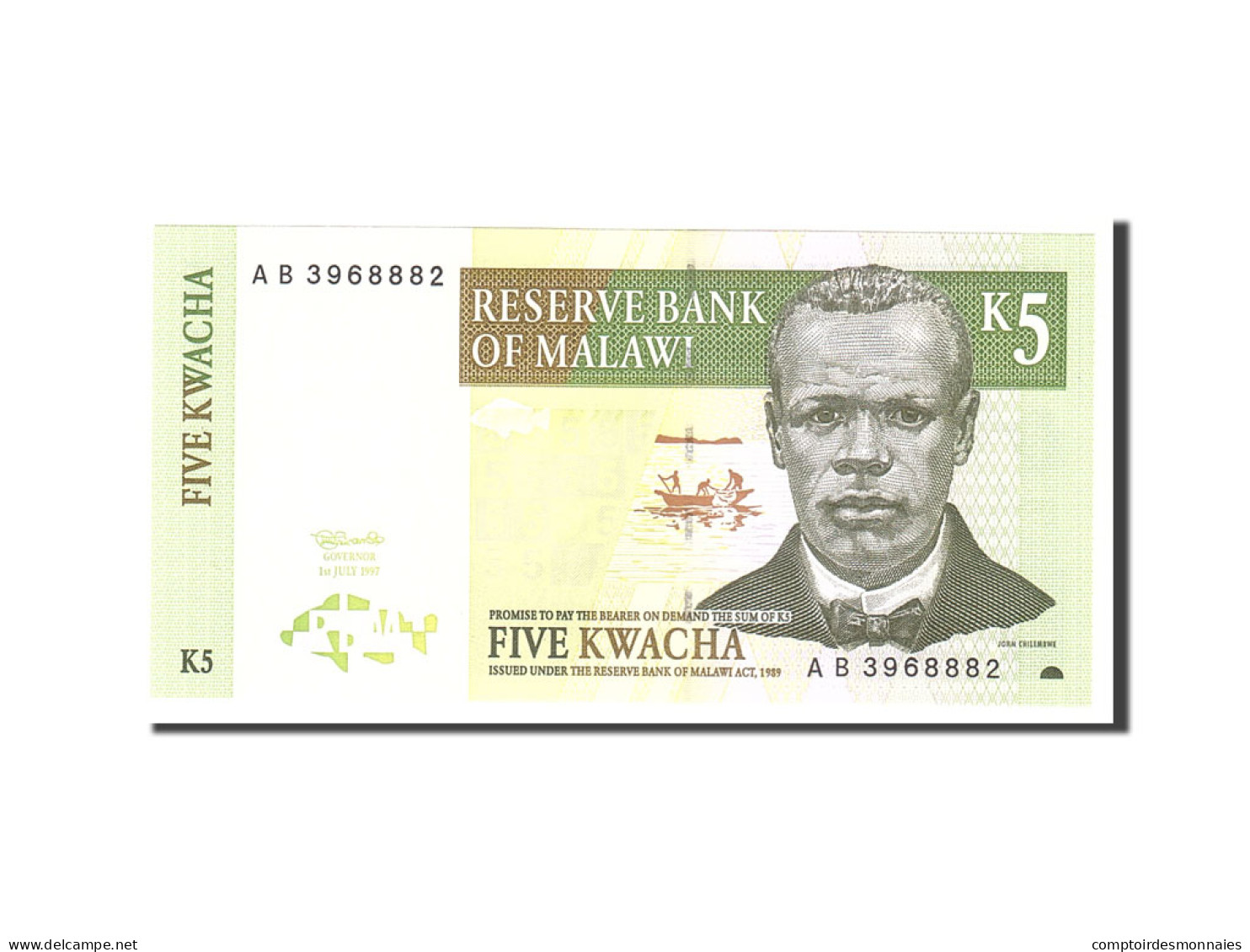 Billet, Malawi, 5 Kwacha, 1997, 1997-07-01, KM:36a, NEUF - Malawi