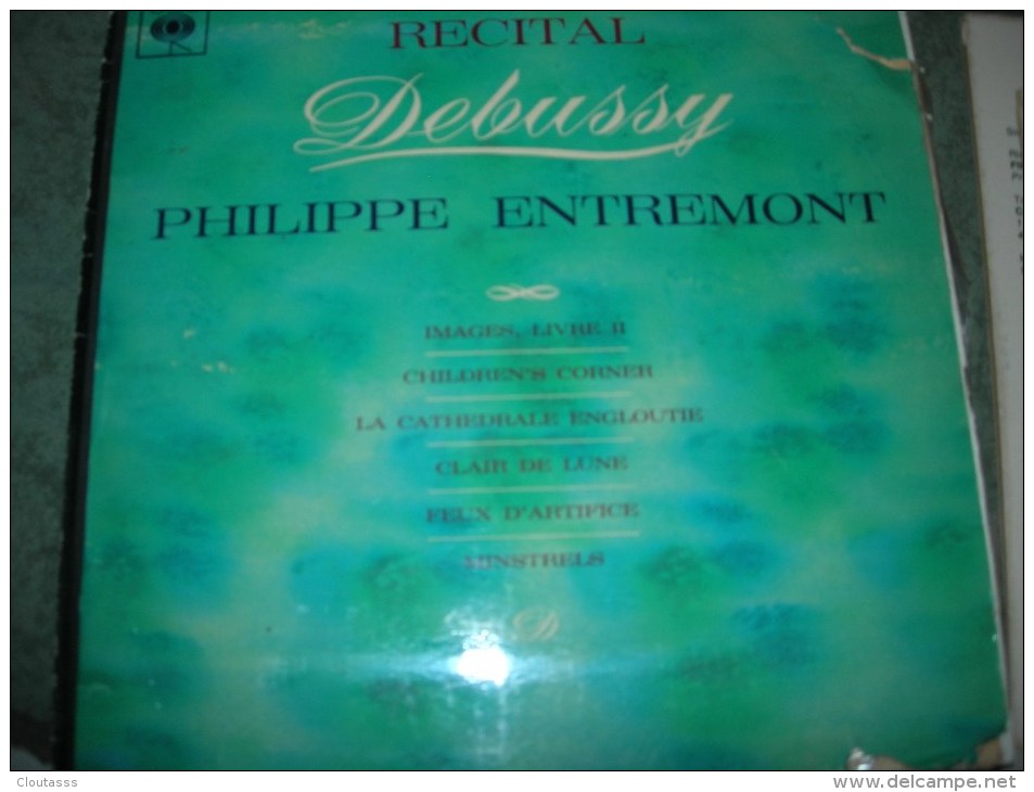 DEBUSSY) PHILLIPPE  ENTREMONT AU  PIANO RECITAL DEBUSSY-POCHETTE ABIMEE - MUSIQUE PARFAITE - Classique