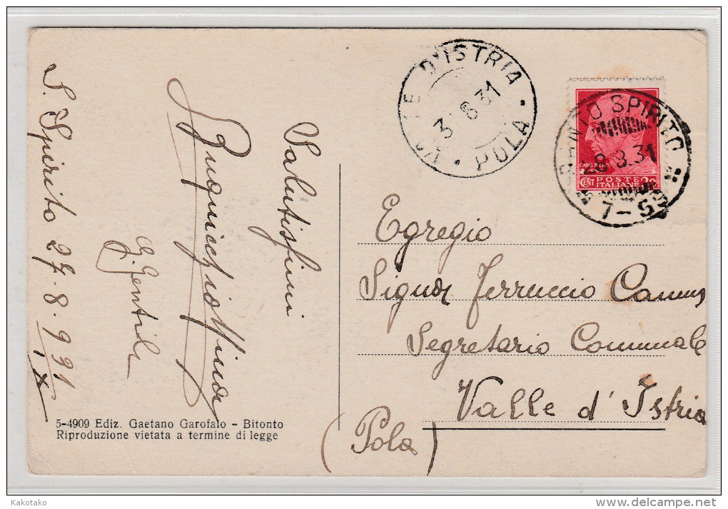 S.SPIRITO - SALUTI DALLA SPIAGGIA , Italy , Old Postcard / Cartolina , Travelled 1931. - Altri & Non Classificati