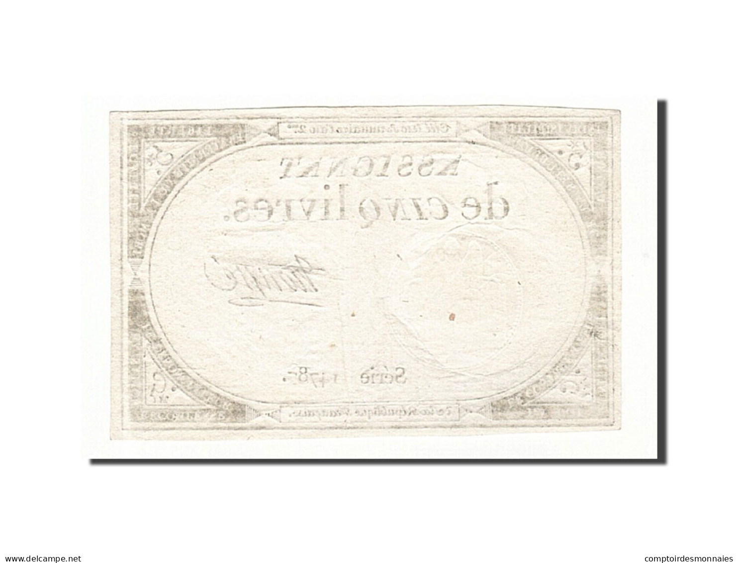 Billet, France, 5 Livres, 1793, 1793-10-31, Troupé, TTB+, KM:A76, Lafaurie:171 - Assignats