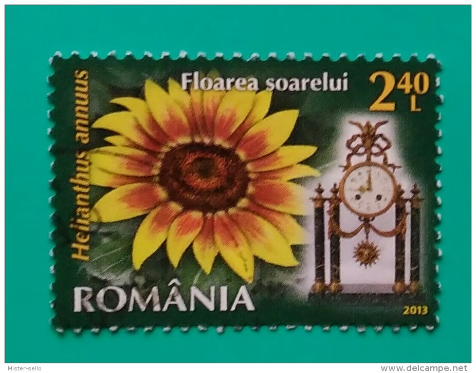 2013 RUMANIA. FLORES - RELOJES. USADO - USED. - Oblitérés