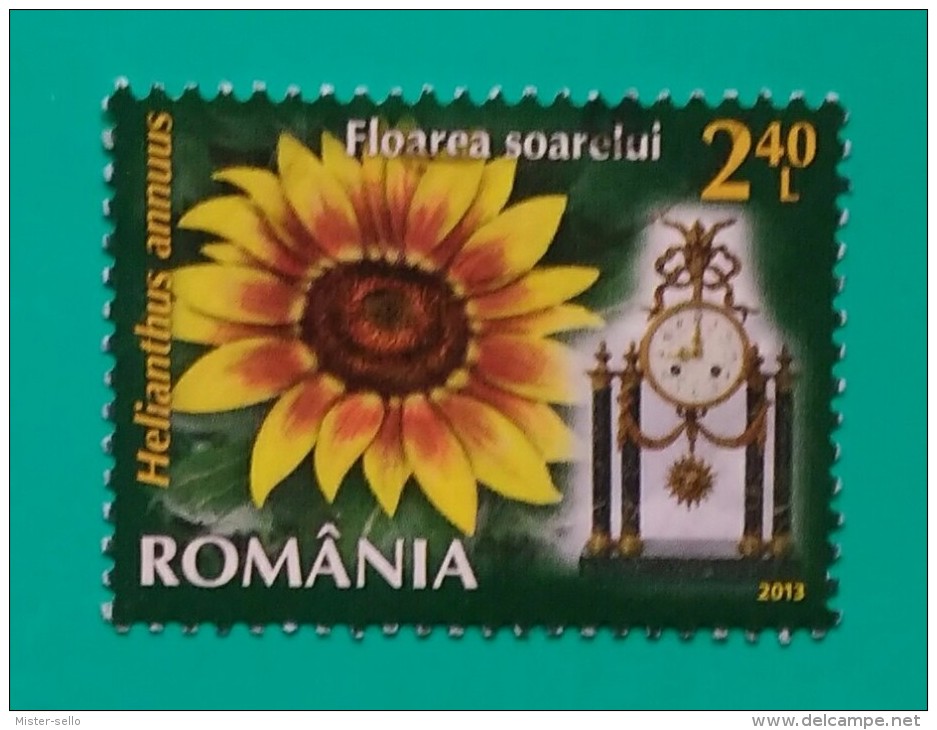 2013 RUMANIA. FLORES - RELOJES. USADO - USED. - Oblitérés