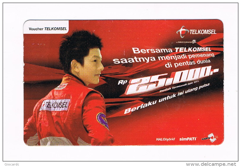 INDONESIA   - TELKOMSEL  (GSM RECHARGE) - RACING - USED  -  RIF. 8997 - Sport