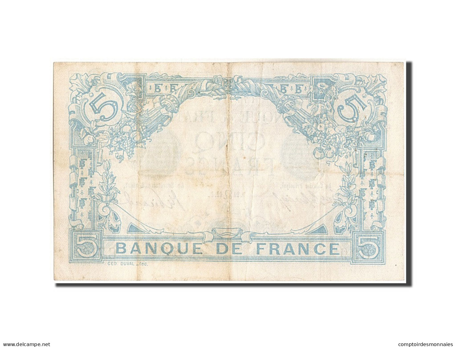 Billet, France, 5 Francs, 5 F 1912-1917 ''Bleu'', 1912, 1912-07-29, TTB+ - 5 F 1912-1917 ''Bleu''