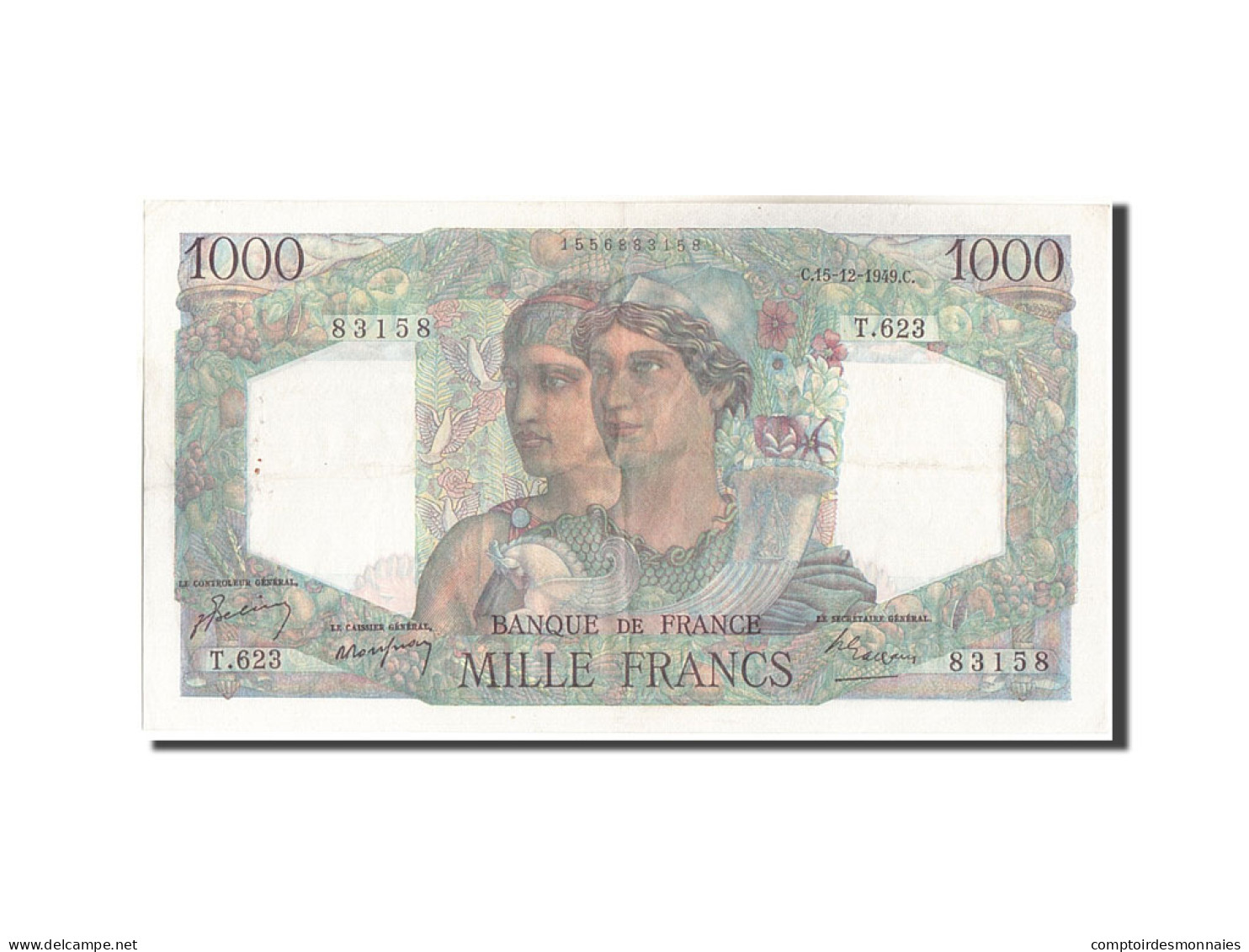 Billet, France, 1000 Francs, 1 000 F 1945-1950 ''Minerve Et Hercule'', 1949 - 1 000 F 1945-1950 ''Minerve Et Hercule''