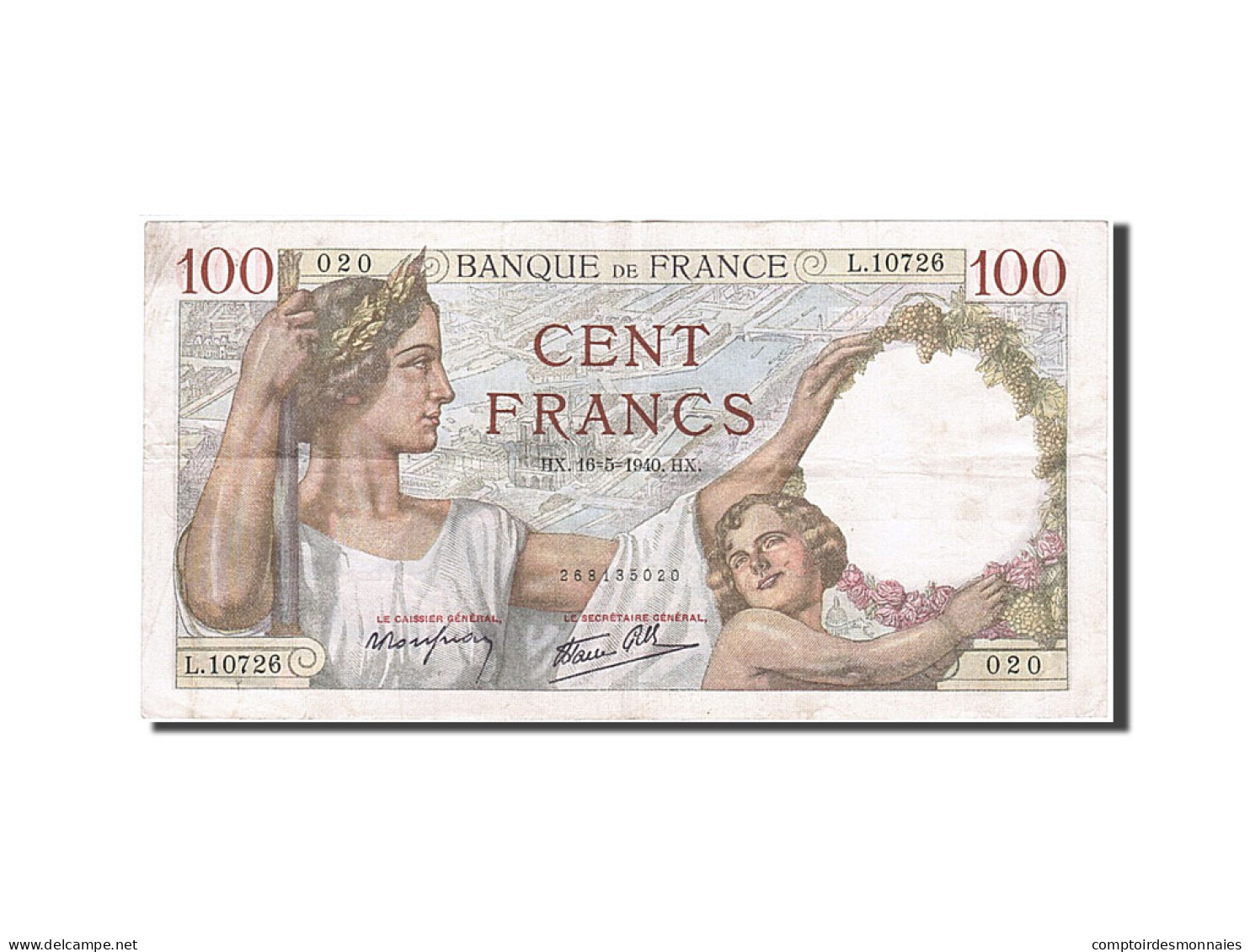 Billet, France, 100 Francs, 1939, 1940-05-16, TTB+, Fayette:26.29, KM:94 - 100 F 1939-1942 ''Sully''