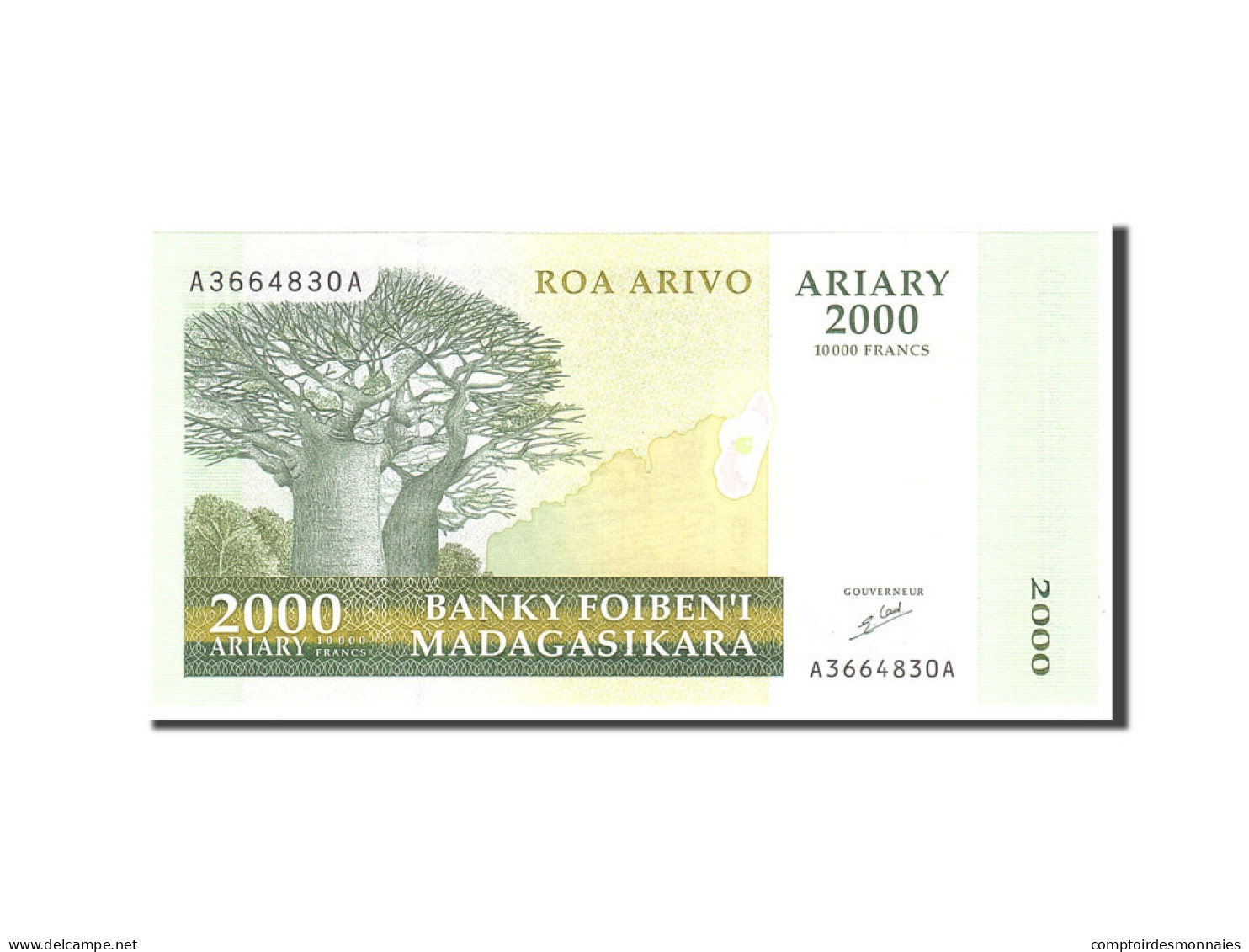 Billet, Madagascar, 10,000 Francs = 2000 Ariary, 1995, Undated, KM:79b, NEUF - Madagaskar