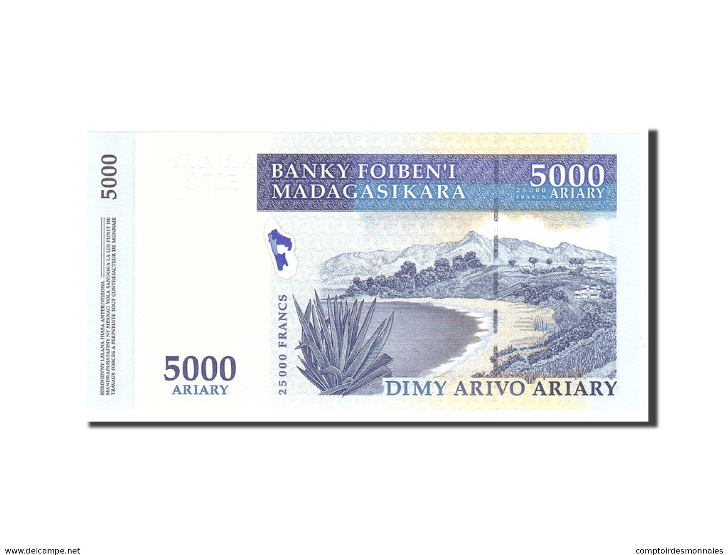 Billet, Madagascar, 5000 Ariary, 2003, Undated, KM:84, NEUF - Madagascar