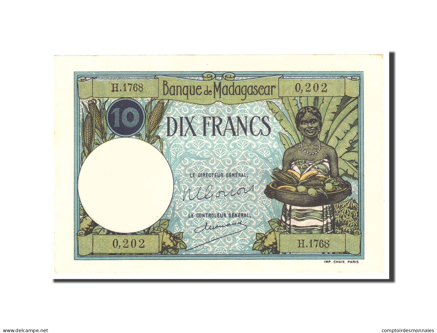 Billet, Madagascar, 10 Francs, 1937, Undated, KM:36, TTB+ - Madagascar