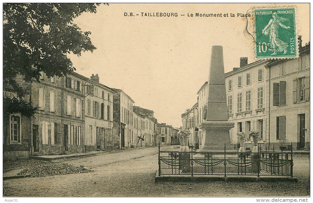 Dép 17 - Taillebourg - Le Monument Et La Place - état - Autres & Non Classés