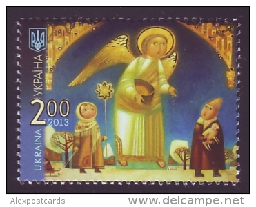 UKRAINE 2013. MERRY CHRISTMAS! ANGEL, CHILDREN. Mi-Nr. 1374. Mint (**) - Ukraine