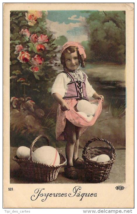 Fêtes De Paques - Joyeuses Paques (oeufs Fillette) (colorisée) - Ostern