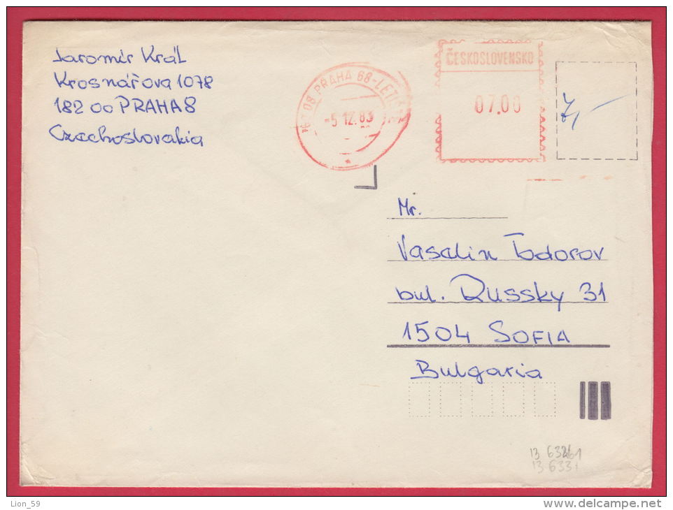 199819 / PRAHA 5.12.1983 - (  07.00 ) - SOFIA  , Machine Stamps (ATM) Stationery Czechoslovakia Tchecoslovaquie - Covers