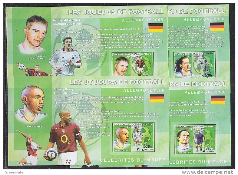 Congo 2006 Football 4  M/s IMPERFORATED ** Mnh (F4939) - Neufs