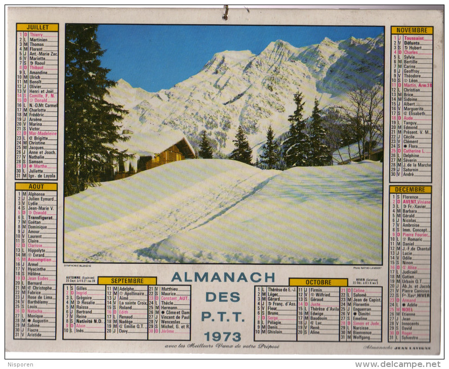 Almanach Des P T T 1973 - Grand Format : 1971-80