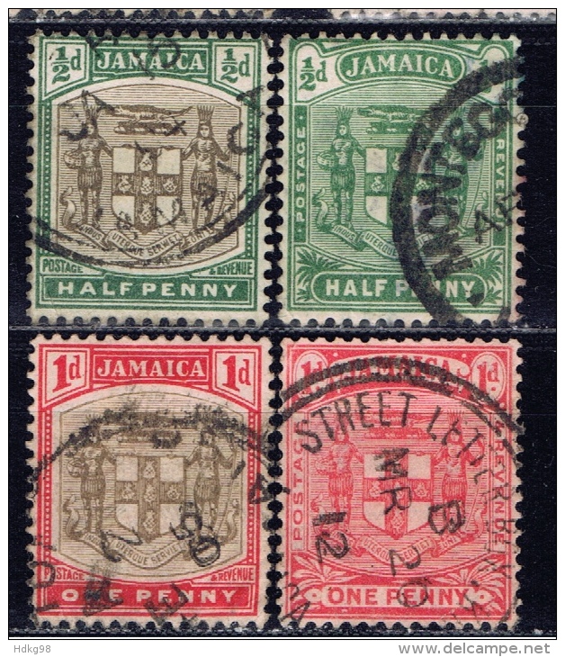 JA+ Jamaika 1903 1906 Mi 33-34 48-49 Wappen - Jamaica (...-1961)