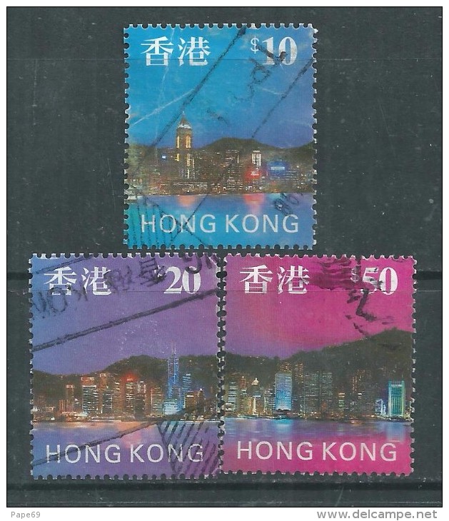 Hong Kong N° 831 / 33 O , Série Courante Vues Panoramiques , Les 3 Vals Oblitérations  Moyennes Sinon TB - Used Stamps
