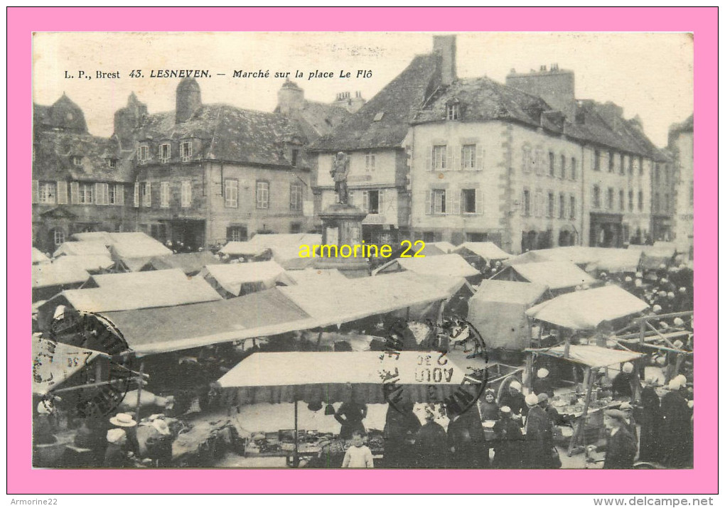 CPA - LESNEVEN  Marché Sur La Place Le Flo - Lesneven