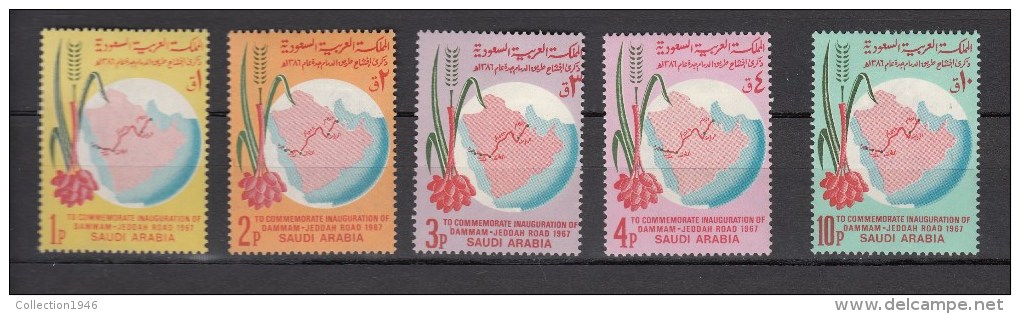 Saoedi Arabia 1968,5V,set,Inauguration Damman-Jedda Road,Read,MH/Ongebruikt(A2234) - Saoedi-Arabië