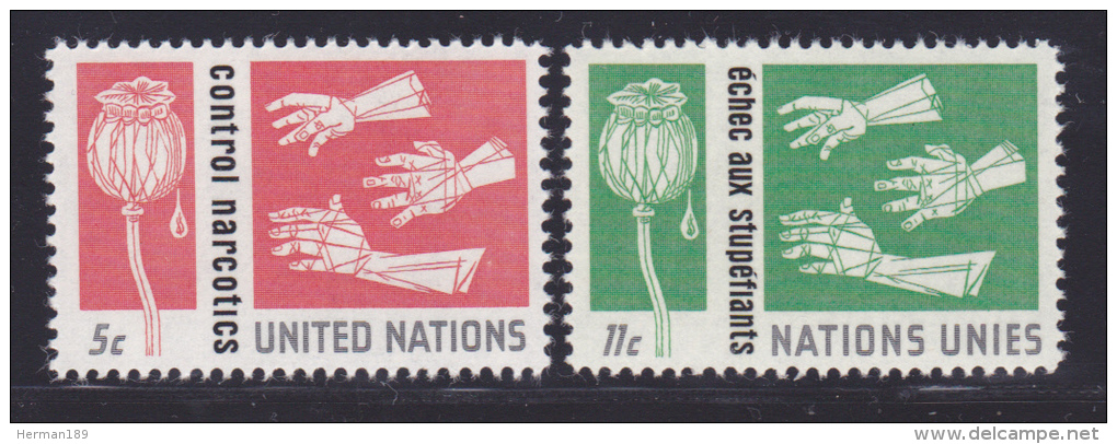 NATIONS UNIES NEW-YORK N°  127 &amp; 128 * MLH Neufs Avec Charnière, TB  (D1352) - Unused Stamps