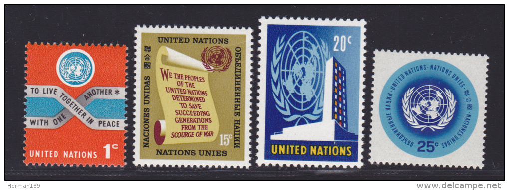 NATIONS UNIES NEW-YORK N°  141 à 144 * MLH Neufs Avec Charnière, TB  (D1356) - Ungebraucht