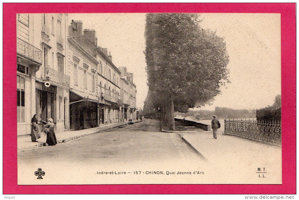 37 INDRE-et-LOIRE CHINON, Quai Jeanne D'Arc, Animée, Commerces, Précurseur, (MTIL, CCCC) - Chinon