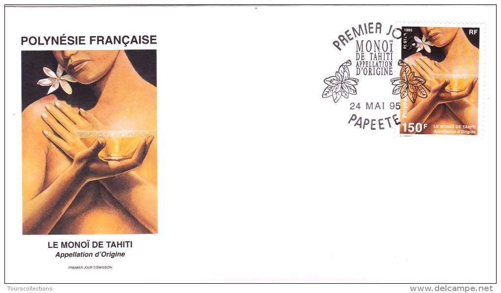 POLYNESIE FRANCAISE 1995 @ Enveloppe Premier Jour FDC Le MONOI De Tahiti - Papeete - Produit Beauté - FDC