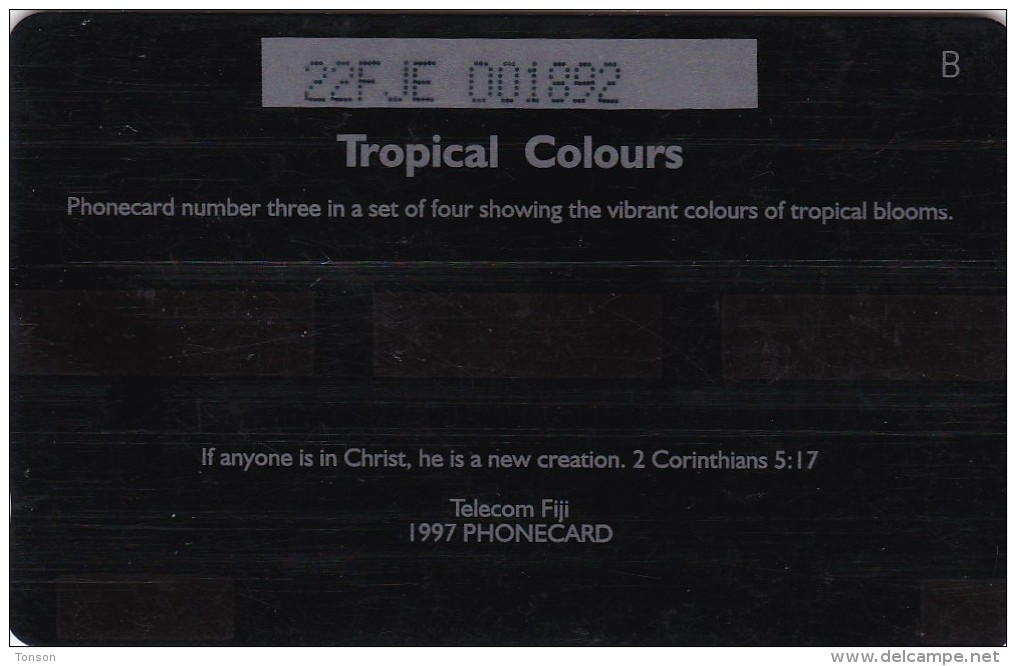 Fiji, FIJ-113, 1997 Tropical Colours, Pink, 22FJE, 2 Scans. - Fiji