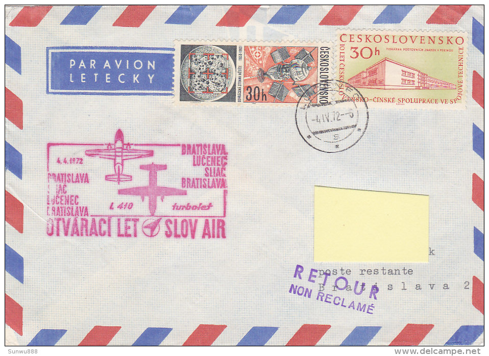 Bratislava Lucenec Sliac Bratislava Slov Air 1972 - Airmail