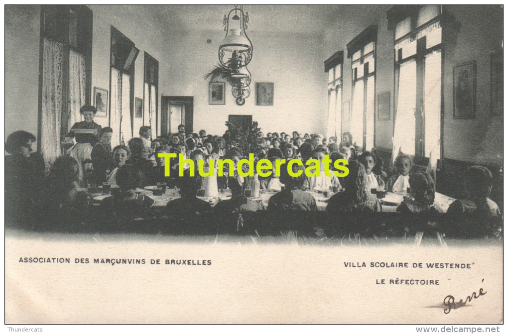 CPA WESTENDE ASSOCIATION DES MARCUNVINS DE BRUXELLES VILLA SCOLAIRE DE WESTENDE LE REFECTOIRE - Westende