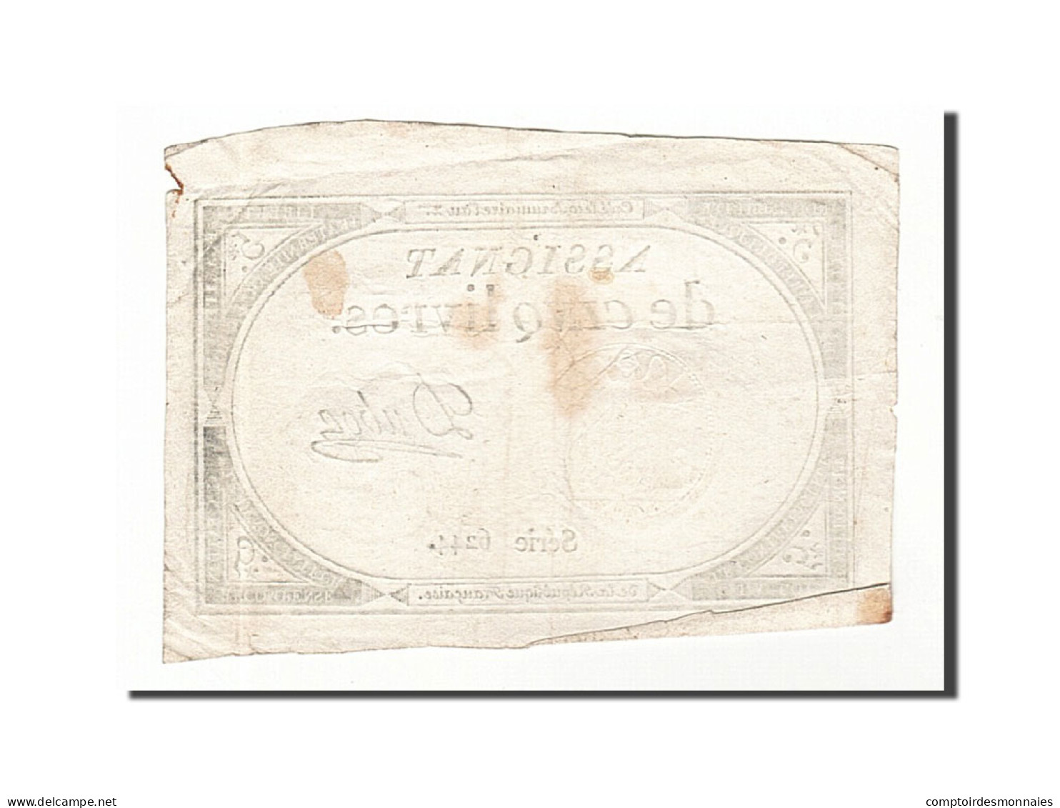 Billet, France, 5 Livres, 1793, 1793-10-31, Dubosc, TTB, KM:A76, Lafaurie:171 - Assignate